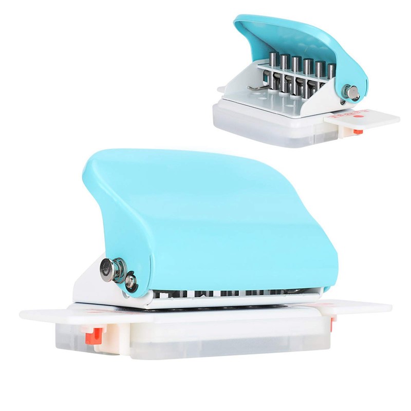 6 Hole Puncher, 5 Sheets Capacity Adjustable Handheld Hole Punch