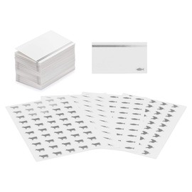 50-Pack Place Cards for Weddings – Elegant Name Cards for Table Setting – Pre-Folded & Tented Table Place Cards – with 200 Self-Adhesive Meal Choice Stickers – Silver Foil Design