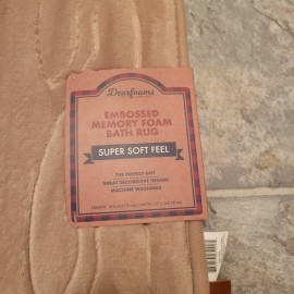 Dearfoams Faux Fur Embossed Cable Pattern Bath Rug Mat Tan Brown 18" x 27