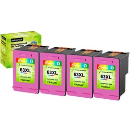 greencycle Remanufactured High Yield Ink Cartridge Replacement for HP 63 63XL F6U64AN Compatible with Envy 4520 4516 Officejet 4650 3830 3831 4655 Deskjet 3630 3632 3633 Printer (Tri-Color, 4 Pack)