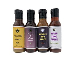 June Moon Spice Company Asian Sauce Variety 4 Pack | Korean BBQ | Asian Zing | Sweet & Sour Sauce | Teri