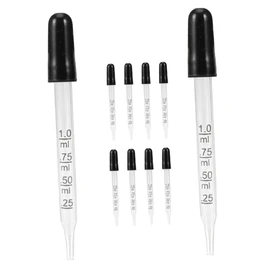 iplusmile Precision Calibrated 1ml Glass Droppers Bent Tip Lab Pipettes with Measurement Scale