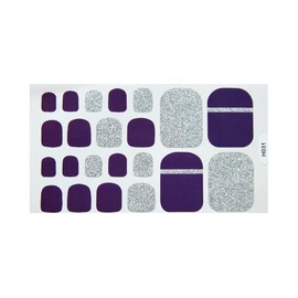 22Pcs Blue Glitter Silver Gold Stripes Lines Toe Nail Wraps Stickers H031 Nail Wraps Stickers Manicure Supplies for Women Nails Full Long Lasting Easy Apply and Remove