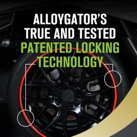 AlloyGator Red Rim Protector for Car Wheels (Fits 12-24" Wheel Diameter) - Pack of 4 Premium Alloy Wheel Protector to Avoid Scratches & Scuffs - Adhesive Free Curb Rash Rim Protectors