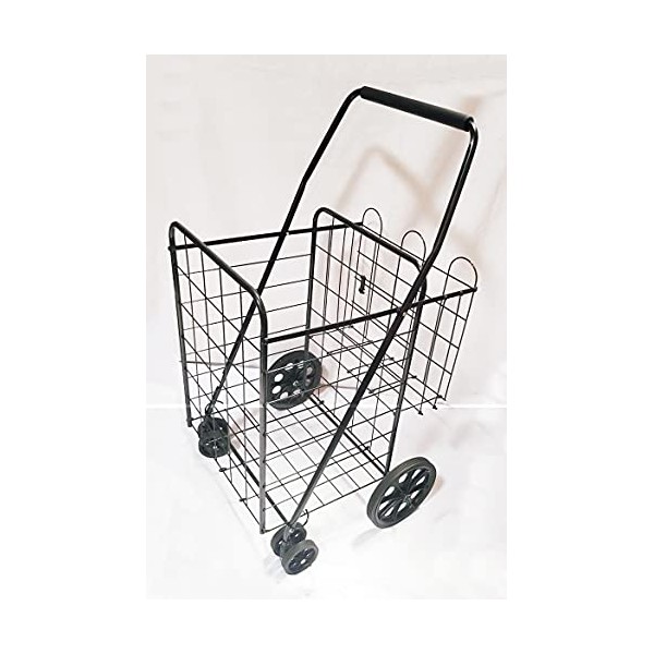 PrimeTrendz Jumbo Shopping/Laundry Folding Cart | Double Basket | Front