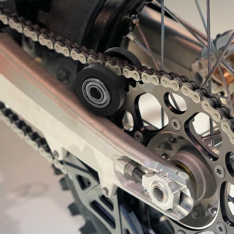 sourcingmap Motorcycle 8mm Hole Chain Roller Pulley Slider Tensioner Wheel