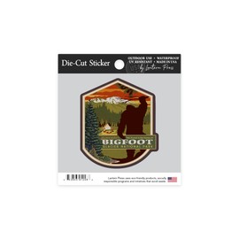 Die Cut Sticker Glacier National Park, Montana, Home of Bigfoot, Contour Vinyl Sticker 1 to 3 inches (Waterproof Decal for Cars, Water Bottles, Laptops, Coolers), Small