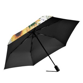 Sletend Flower Sunflower Vintage Automatic Umbrella with Honeycomb Design - Lightweight, Strong and Windproof Umbrella with UV50+ Sun Protection, Perfect for Travel and Commuting