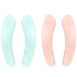 TEAONE Toilet Cover Pads, 2 Pairs Sticky Toilet Lid Cover for Toilet Rings of Different Shapes (Blue, Pink)