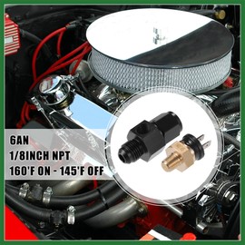 Motoforti 1 Set Auto Engine Temperature Cooling Fan Switch Fitting Adapter 6AN 160'F On-145'F Off Long-lasting