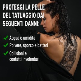 Benda Trasparente Impermeabile 15cm*2m Waterproof Bandage Cerotti Elastici di Fissaggio Per Doccia Pellicola per Tatuaggi Copri Tatuaggi Waterproo per Polsi Spalle Braccia Medicazione di Ferite