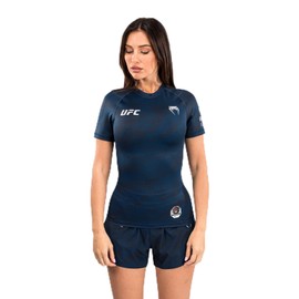 Venum Women's Standard Fight Week Performance Short Sleeve Rashguard, Solid Oceanic Blue
