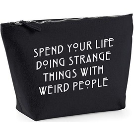 Hippowarehouse Spend your life doing strange things with weird people printed make up cosmetic wash bag 18x19x9cm