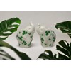 Fine Ceramic Shamrock Prints Design Lucky Trunk Up Elephant Salt