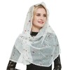 Orthodox Veil Head Covering with Embroidered Flowers Catholic Chapel Mantilla
