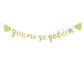 You're So Golden Banner,Golden Theme Birthday Party,Golden Girls Birthday Party Hanging Letter Sign,Baby Shower Party Decoration Supplies.