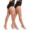 2 Pairs Shimmer Stirrup Dance Tights - Toast - Age