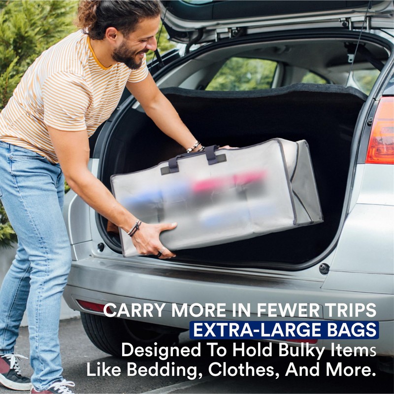 BOX USA 6 Pack Extra Large Clear Moving Bags with