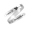 Vrycot Adjustable I cant breathe ring Stainless Steel Silver Inspirational