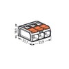 10x Wago 221-613 Compact Connection Clamp with Actuation Lever 3-Way