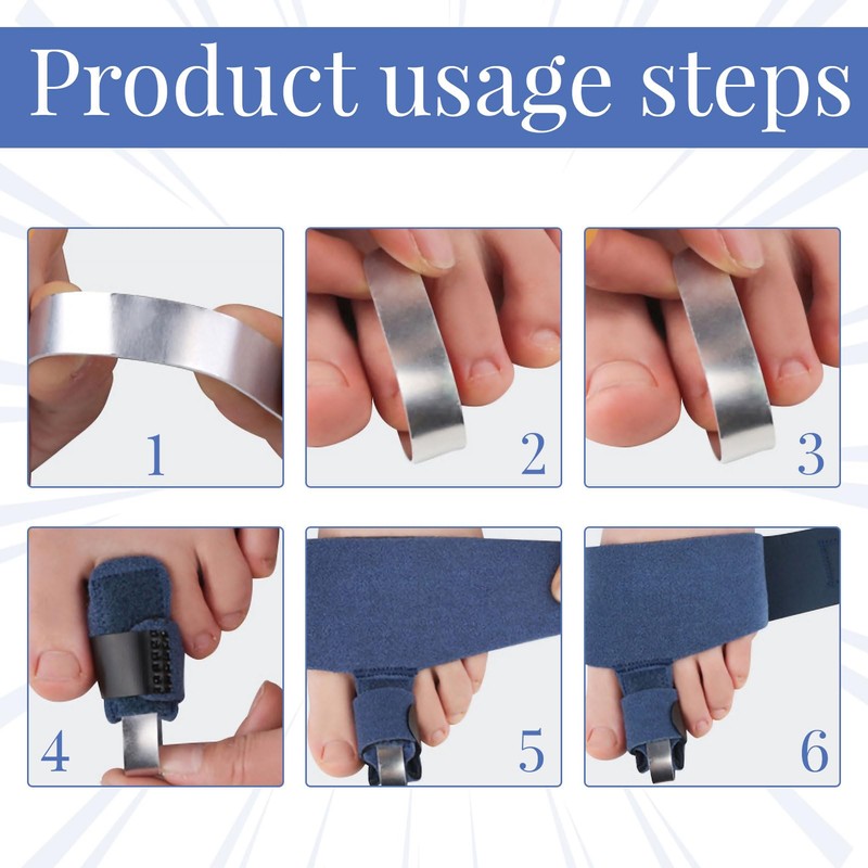 2PCS Adjustable Toe Splints for Straightening,Hammer Toe Straightener with Metal