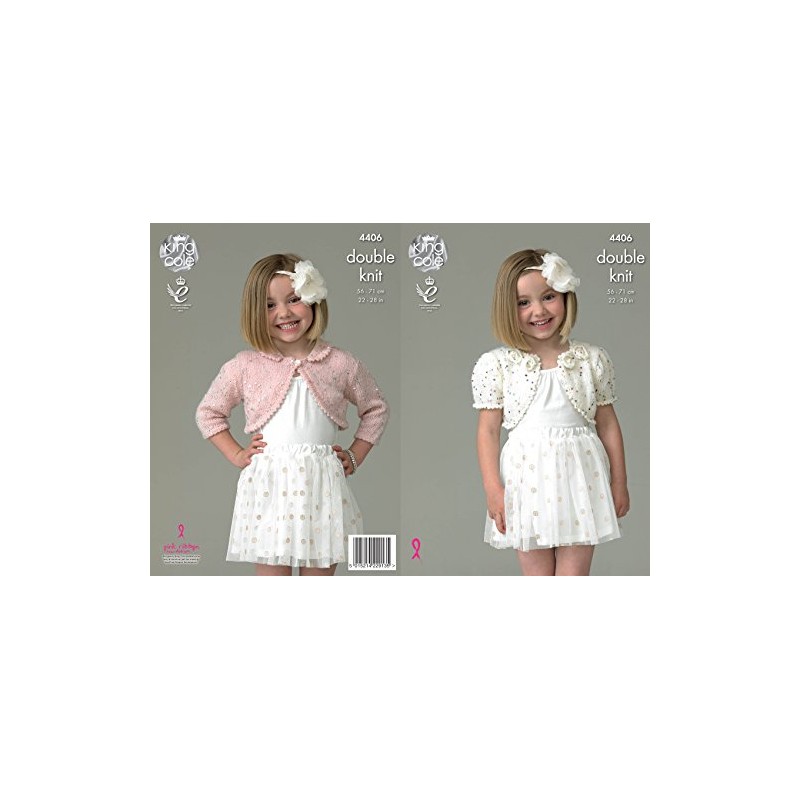 King Cole Galaxy Double Knitting Pattern Childrens Girls Boleros with
