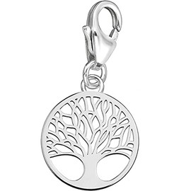 FANTASTIC NAILS COSMETIC COLLECTIONS Women's Charm Pendant Genuine 925 Sterling Silver Charm Bracelet Lobster Clasp Tree of Life, Sterling Silver