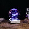 Ornalrist 3D Engraved Whale K9 Crystal Ball with Silver LED