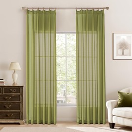 KangBang - Juego de 2 paneles de cortinas traslúcidas con textura de árbol plisado, para recámara, sala de estar con ganchos, cortinas de ventana aireadas y ligeras, 42 pulgadas de ancho x 84 pulgadas
