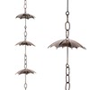 Glitzhome 8.5ft Rain Chain for Gutters 15-Piece Faux Copper Umbrella