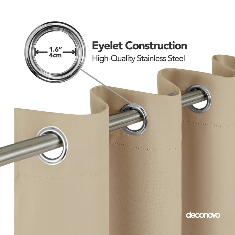 Deconovo Thermal Insulated Blackout Curtain Eyelet Curtain for Kitchen 52"x