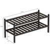 Dranixly Shoe Rack, 2-Tier Bamboo Stackable Shelf Storage Organizer, Stand