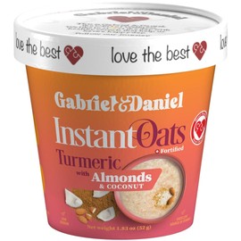 Gabriel & Daniel Instant Oatmeal with Turmeric, Almonds & Coconut – Non-GMO, Pure and Organic Gluten Free Oats – High Fiber & Protein for a Nourishing & Quick Breakfast (Pack of 6)