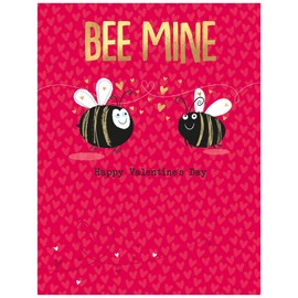 Piccadilly Greetings Valentines Day Card, Bee mine - 8 x 6 inches