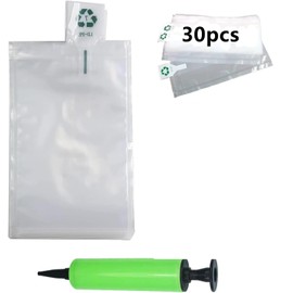 30pcs Clear Plastic Inflatable Bag with Free Pump Cushion（Random Color）, Air Packaging Bag Inflatable Packaging Air Inflatable Cushion Blocking Bag Inflatable Protector Bag 15x25cm/6x9.8inches