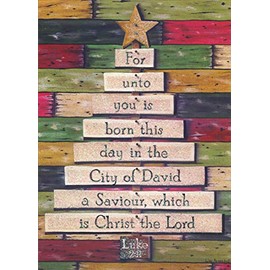 LPG Greetings Christ the Lord Wooden Tree : Lisa Kennedy Pop Out 3-D Religious Christmas Card