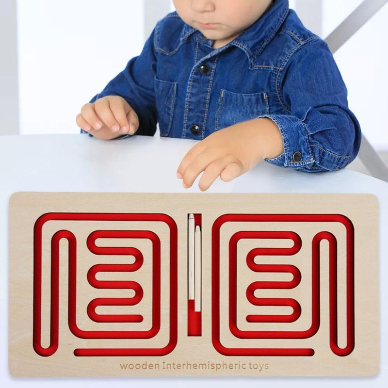 PrfcNL Wooden Interhemispheric Brain Puzzle for Left and Right Coordination