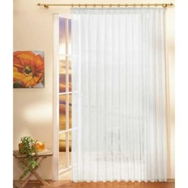Gardinen Store 610001 Voile Curtain Panel with Gathering Tape, 610001