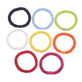 VICASKY 8pcs Woven Elastic Hair Ties for Women Embroidered Ponytail Holders Stylish Hair Accessories for Office Parties and Everyday Use Compact and Durable Design