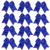 8 Inch Cheerleader Bows Ponytail Holder Solid Color Cheerleading Bows
