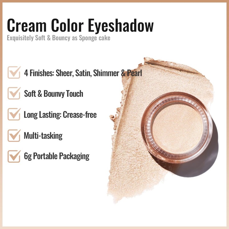 Oulac Light Golden Cream Eyeshadow also for Highlighter Large Capacity