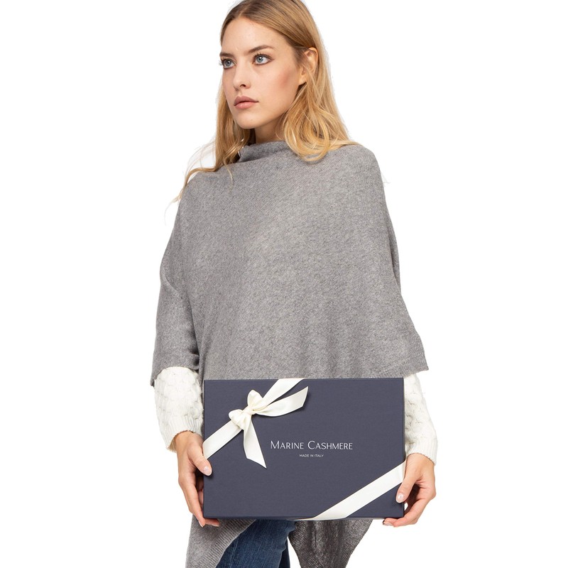 Marine Cashmere - Cashmere Blend Poncho for Women Delicate and