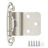 4 Pack 2 Pair Brushed Nickel Cabinet Hinges - 3/8