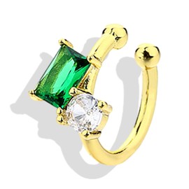 Boho Emerald Ear Cuff Earrings Pearl Cuff Earrings Crystal Bow Cuff Earrings Non Pierced Clip on Earrings Minimalist Earcuff Earring Jewelry for Women and Girls