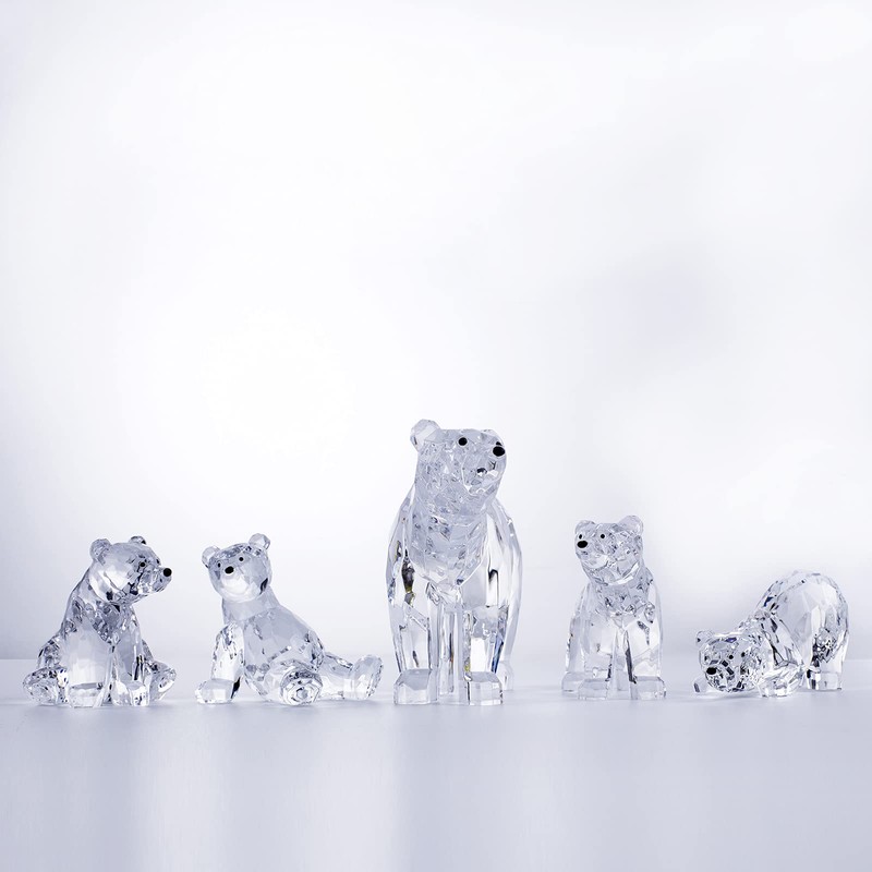 DANRECIN Acrylic Bear Figurine Cute Polar Bear Home Decor Clear
