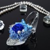 Teat Sight Preserved Flowers Glass High Heel Glass Shoes (Rose,
