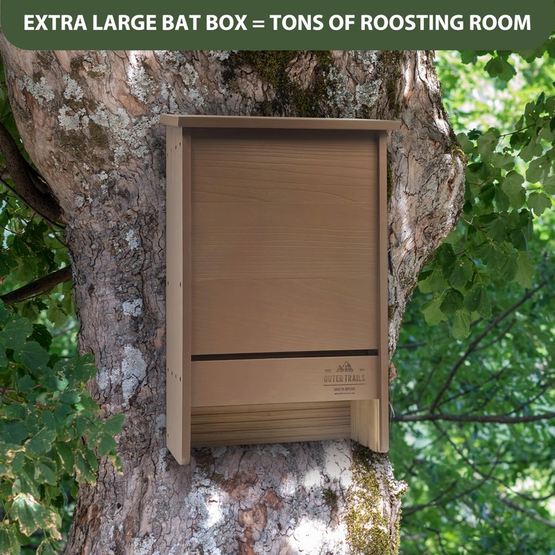 Outer Trails Extra Large Bat House, 3 Chambers, Brown, Holds