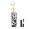 Guqqeuc Leopard Lip Balm Holder Keychain for Women Girls Leopard