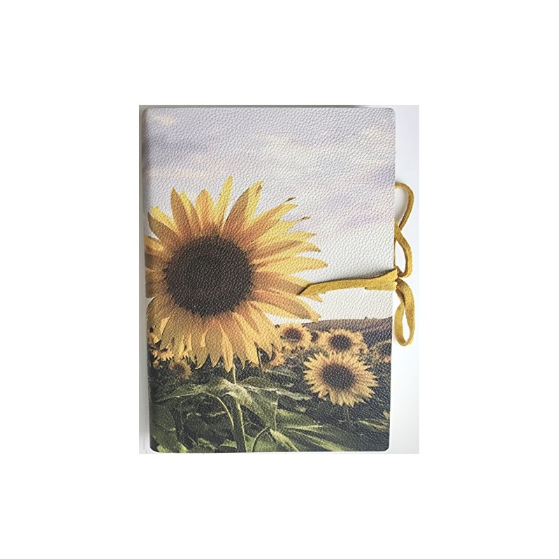 Italian Leather Journal Sunflower Lined Journal