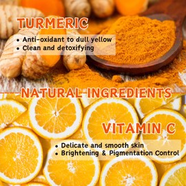 Vitamin C & Turmeric Face Scrub - Facial Scrub Exfoliating Clears Blackheads Improve Dark Spot Acne, Exfoliating Face Scrub, Face Exfoliator Scrub for Radiant Skin, Face & Body (100g)